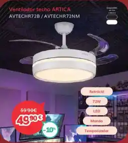 Mi electro ARTICA Ventilador techo AVTECHR72B / AVTECHR72NM oferta