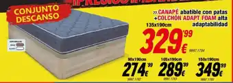 Canapé abatible con patas +colchon adapt foam alta