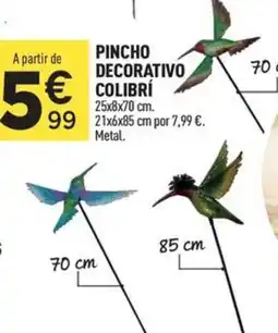 Centrakor Pincho decorativo colibrí oferta