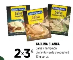 Coviran GALLINA BLANCA Salsa champiñón pimienta verde o roquefort oferta