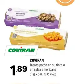 Coviran COVIRAN Trozos potón en su tinta o en salsa americana oferta