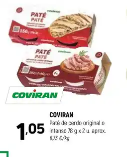 Coviran COVIRAN Paté de cerdo original o intenso oferta