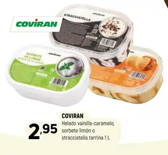 COVIRAN Helado vainilla-caramelo, sorbete limón o stracciatella tarrina