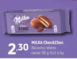 Coviran MILKA Choc&Choc Bizcocho relleno cacao oferta