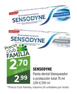 Coviran Sensodyne pasta dental blanqueador o protección total oferta
