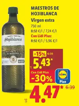 Lidl MAESTROS DE HOJIBLANCA Virgen extra oferta
