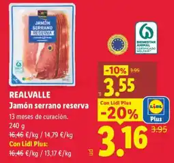 Lidl REALVALLE Jamón serrano reserva oferta