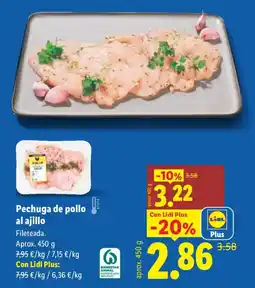 Lidl Pechuga de pollo al ajillo oferta