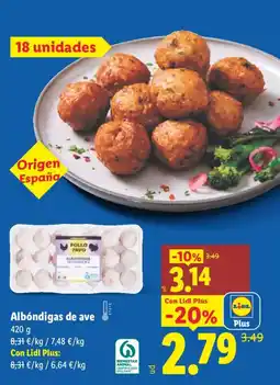 Lidl Albóndigas de ave oferta