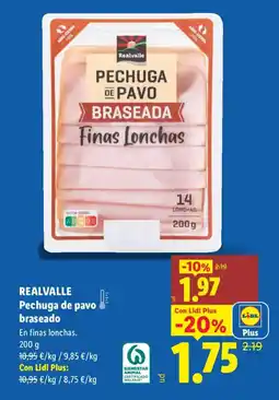 Lidl REALVALLE Pechuga de pavo braseado oferta