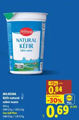 Lidl MILBONA Kéfir natural sabor suave oferta