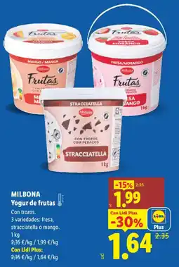 Lidl MILBONA Yogur de frutas oferta