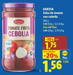 Lidl BARESA Salsa de tomate con cebolla oferta