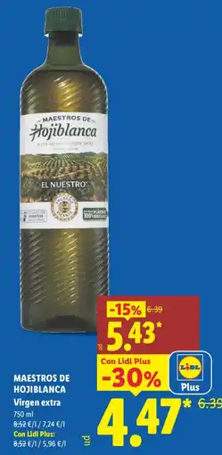Lidl MAESTROS DE HOJIBLANCA Virgen extra oferta