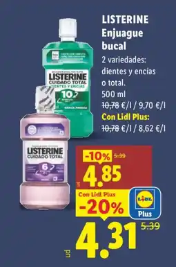 Lidl LISTERINE Enjuague bucal oferta