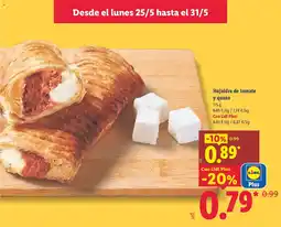 Lidl Hojaldre de tomate y queso oferta