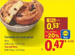Lidl Caracola con uvas pasas oferta