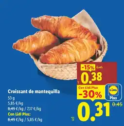 Lidl Croissant de mantequilla oferta