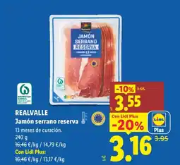 Lidl REALVALLE Jamón serrano reserva oferta