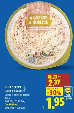 Lidl CHEF SELECT Pizza 4 quesos oferta