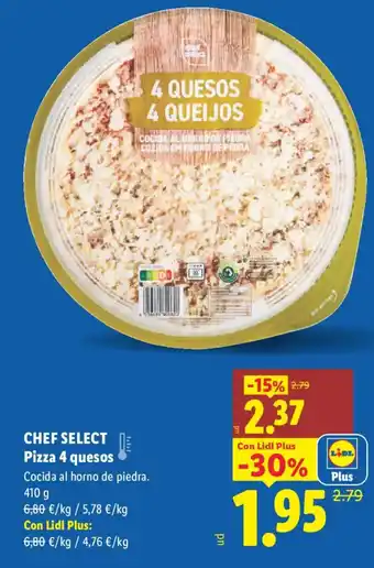 Lidl CHEF SELECT Pizza 4 quesos oferta