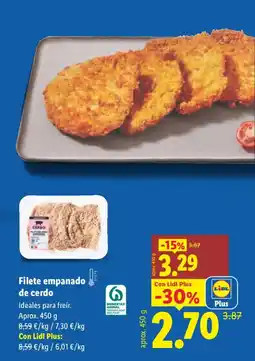 Lidl Filete empanado de cerdo oferta
