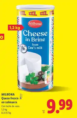 Lidl MILBONA Queso fresco en salmuera oferta