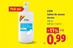 Lidl CIEN Jabón de manos dermo oferta