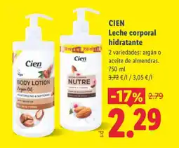 Lidl CIEN Leche corporal hidratante oferta