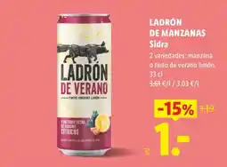 Lidl LADRÓN DE MANZANAS Sidra oferta