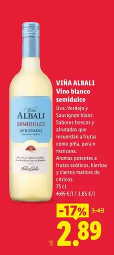 Lidl VIÑA ALBALI Vino blanco semidulce oferta