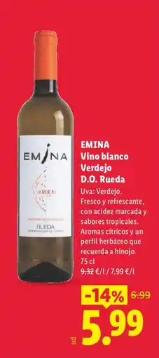Lidl EMINA Vino blanco Verdejo D.O. Rueda oferta