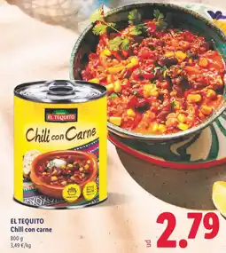 Lidl EL TEQUITO Chili con carne oferta