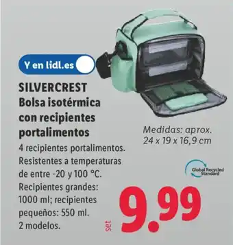 SILVERCREST Bolsa isotérmica con recipientes portalimentos