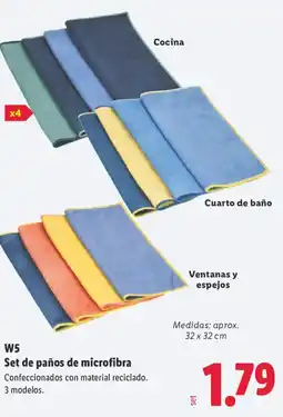Lidl W5 Set de paños de microfibra oferta