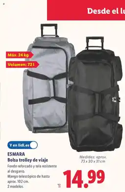 Lidl ESMARA Bolsa trolley de viaje oferta