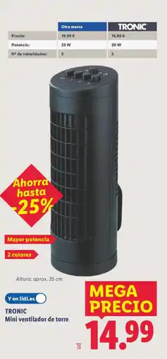 Lidl TRONIC Mini ventilador de torre oferta