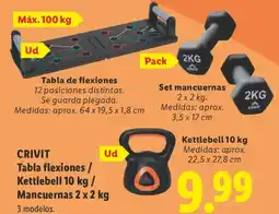 Lidl CRIVIT Tabla flexiones / Kettlebell / Mancuernas oferta