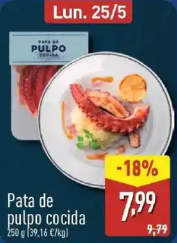 ALDI Pata de pulpo cocida oferta