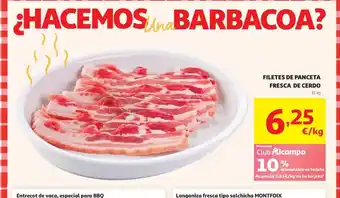 Filetes de panceta fresca de cerdo