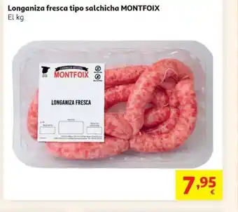 MONTFOIX Longaniza fresca tipo salchicha