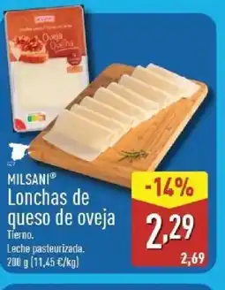 ALDI MILSANI Lonchas de queso de oveja oferta