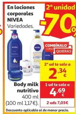 Alcampo NIVEA En Lociones corporales oferta