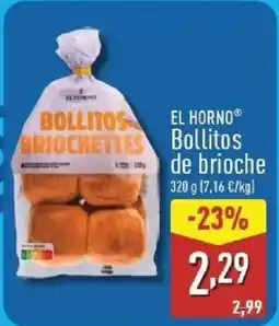 ALDI EL HORNO Bollitos de brioche oferta