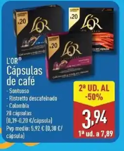 ALDI L'OR Cápsulas de café oferta