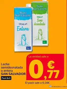 Supeco SAN SALVADOR Leche semidesnatada o entera oferta