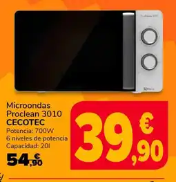 Supeco CECOTEC Microondas Proclean 3010 oferta