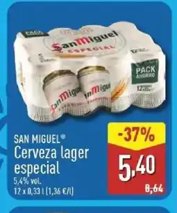 ALDI SAN MIGUEL Cerveza lager especial oferta