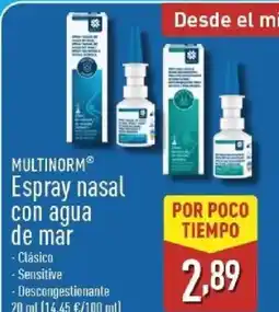ALDI MULTINORM Espray nasal con agua de mar oferta