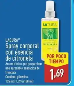 ALDI LACURA Spray corporal con esencia de citronela oferta